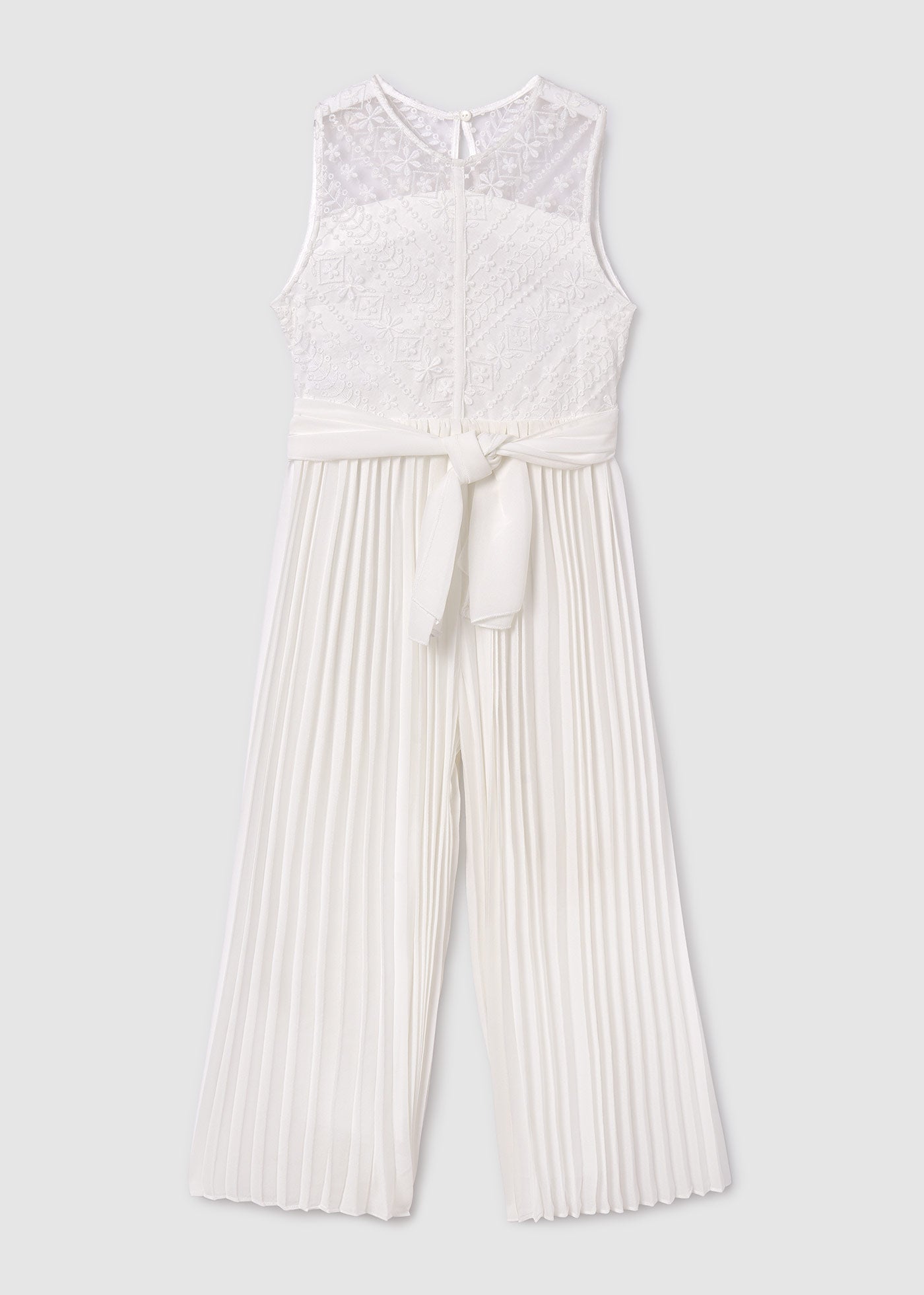6852 - Pleated jumpsuit for teen girl - Natural - Be Chic