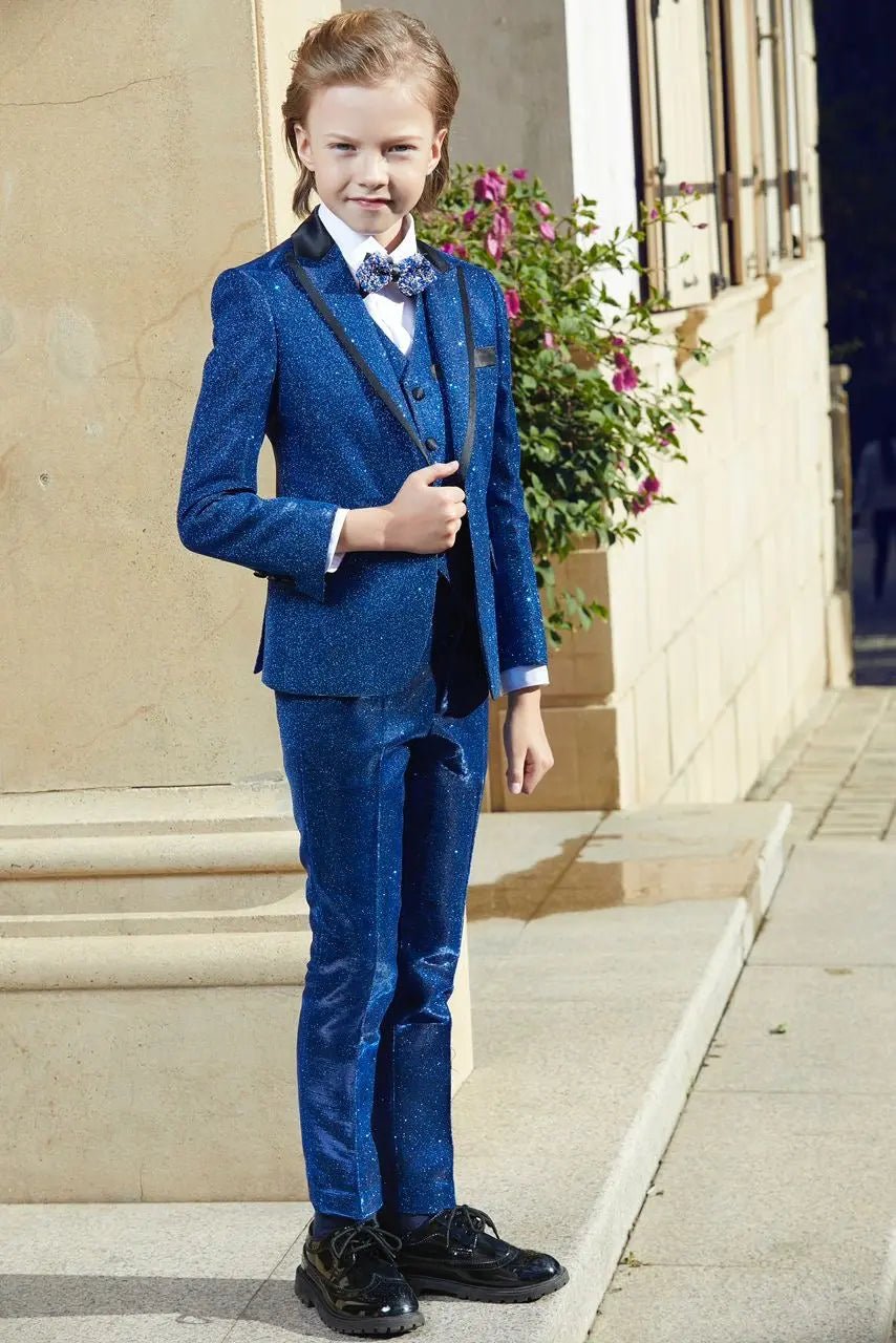 『TSJ SUITS 3P NAVY L』 Kids suits Edmonton | Navy 3-Piece Suit – Canadian Handmade – Be Chic