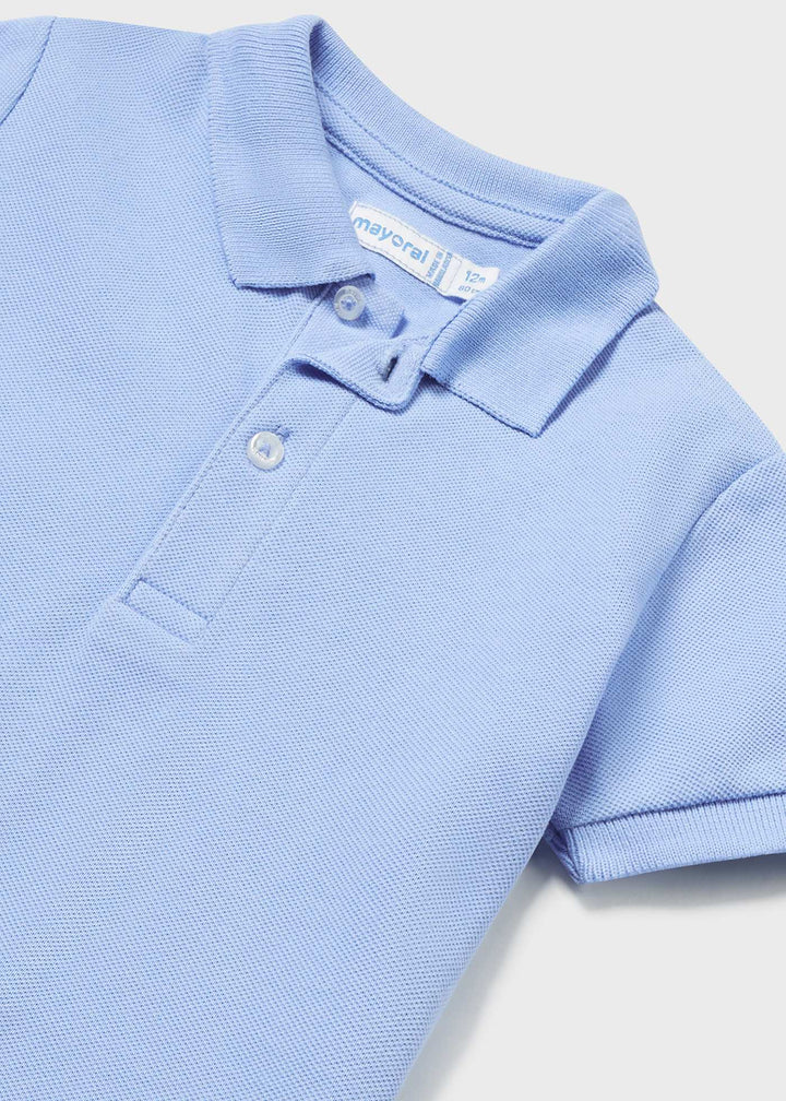 102 - Basic s/s polo for baby boy - Ocean - Be Chic