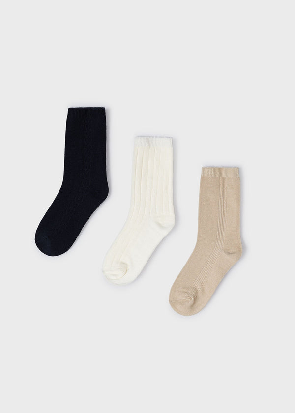 10705 - Set of 3 socks for boy - Navy - Be Chic
