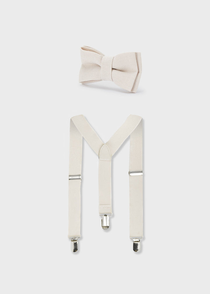 10738 - Bowtie & suspender set for boy - Raffia - Be Chic