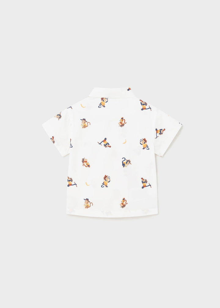1112 - S/s shirt for baby boy - Wht - banana - Be Chic