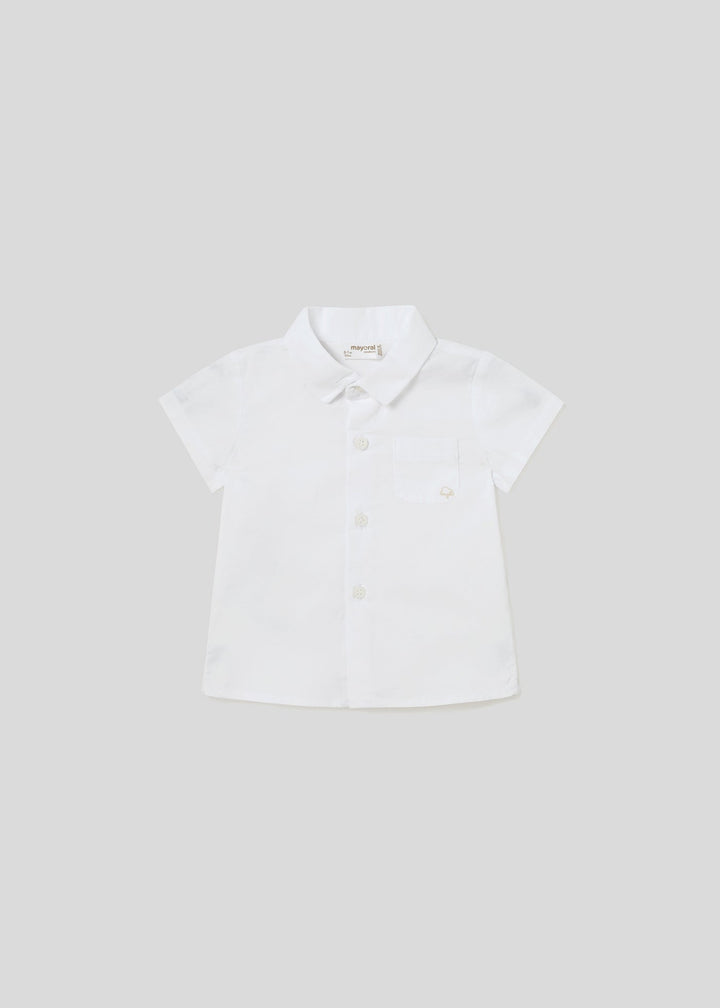 1194 - S/s shirt for newborn boy - White - Be Chic