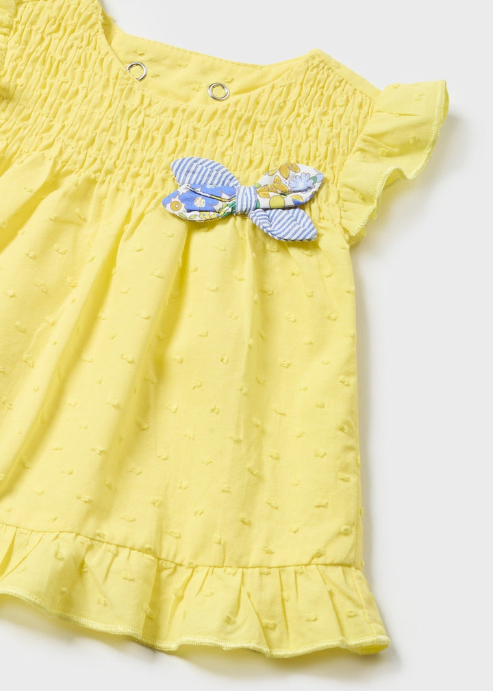 Mayoral Shorts Set in dandelion for newborn girls.