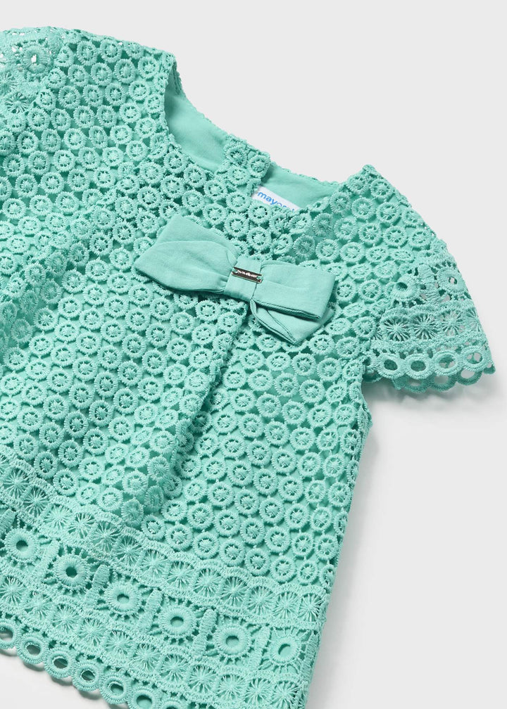 Mayoral Crochet Short Set for girls in agate color.