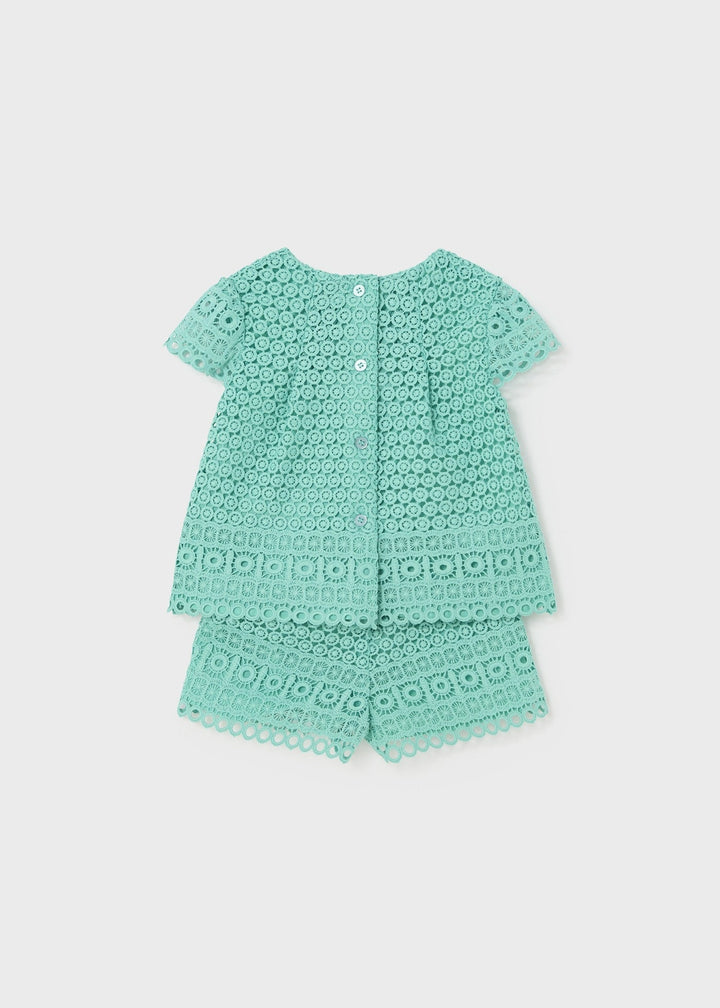 Mayoral Crochet Short Set for girls in agate color.