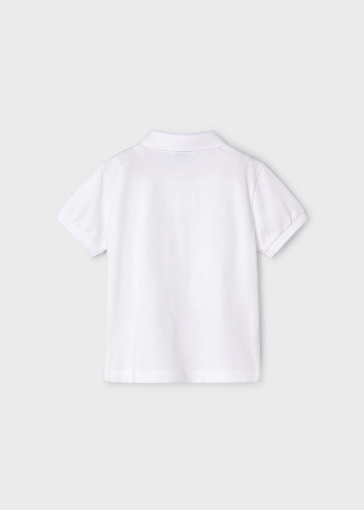 150 - Basic s/s polo for boy - White - Be Chic
