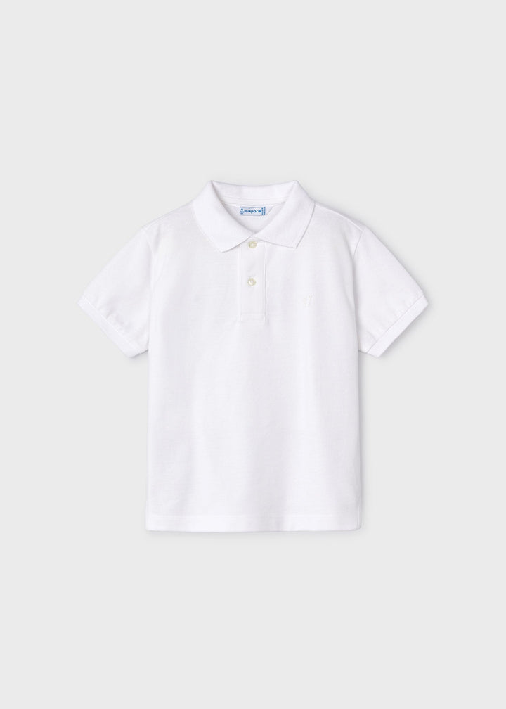150 - Basic s/s polo for boy - White - Be Chic