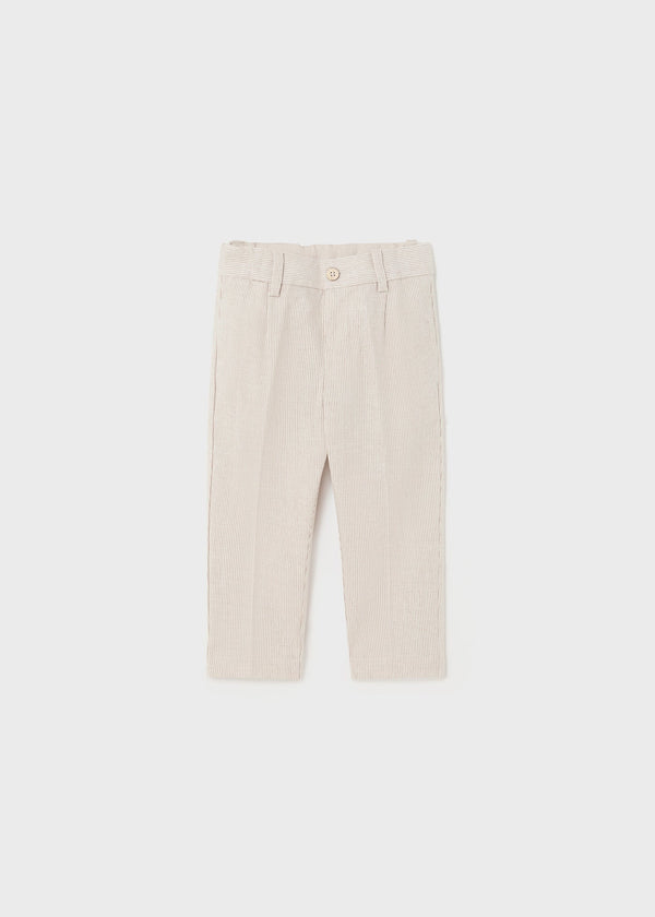 Mayoral Dressy Linen Pants in coconut for children.