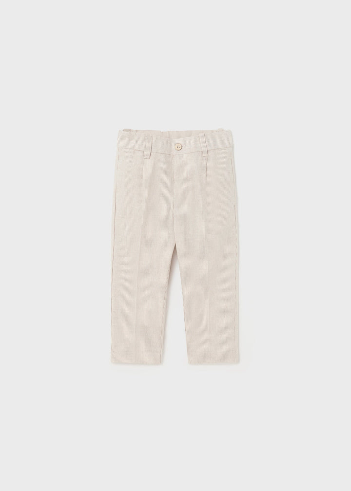 Mayoral Dressy Linen Pants in coconut for children.