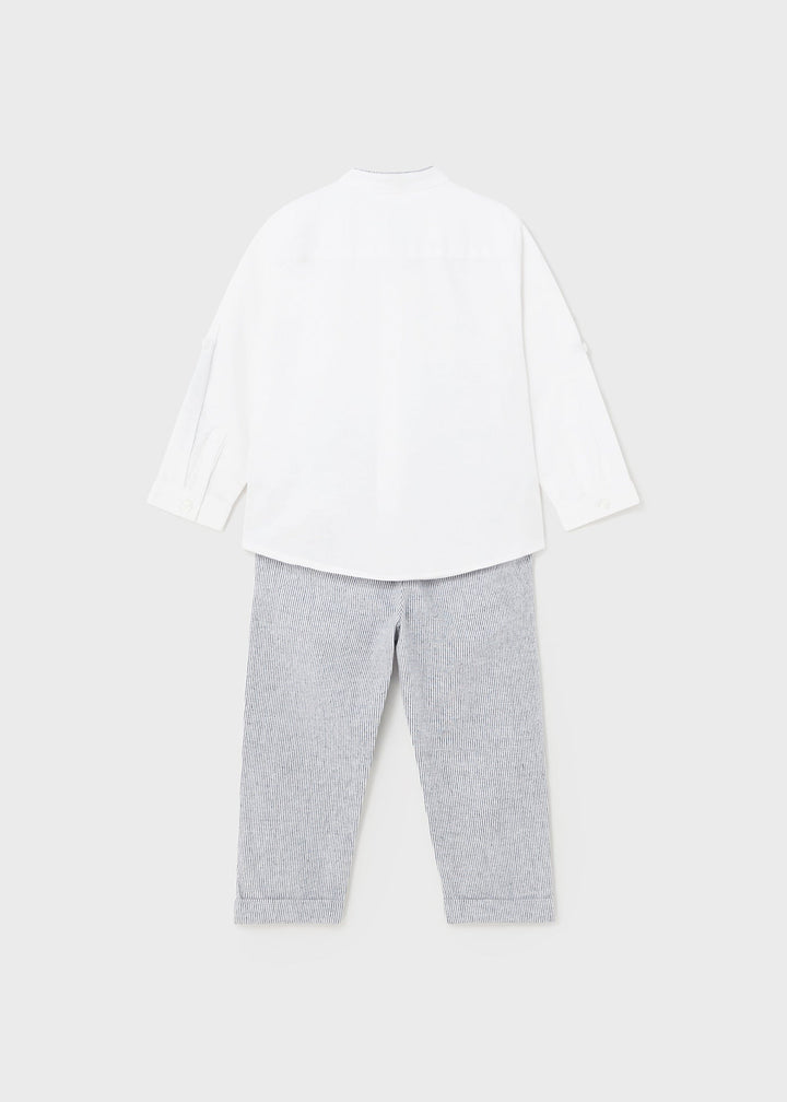 1555 - Linen shorts set for baby boy - Navy - Be Chic