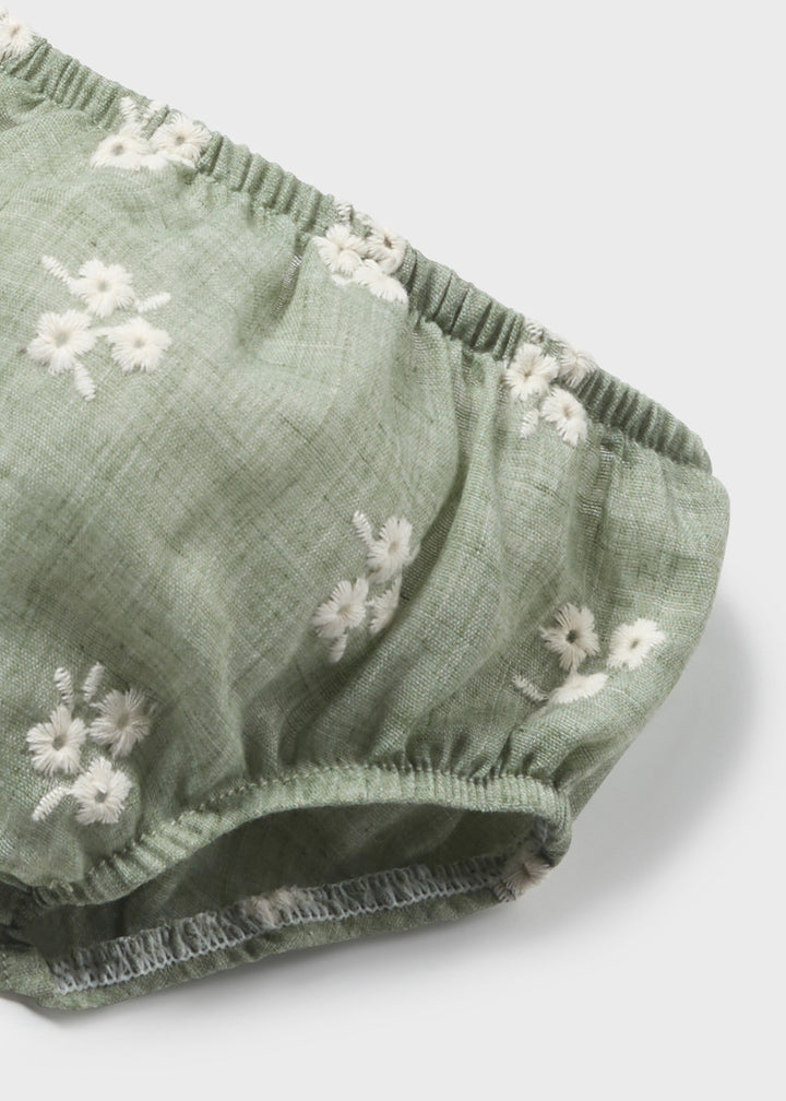 1827 - Embroidered dress for newborn girl - Eucalyptus - Be Chic