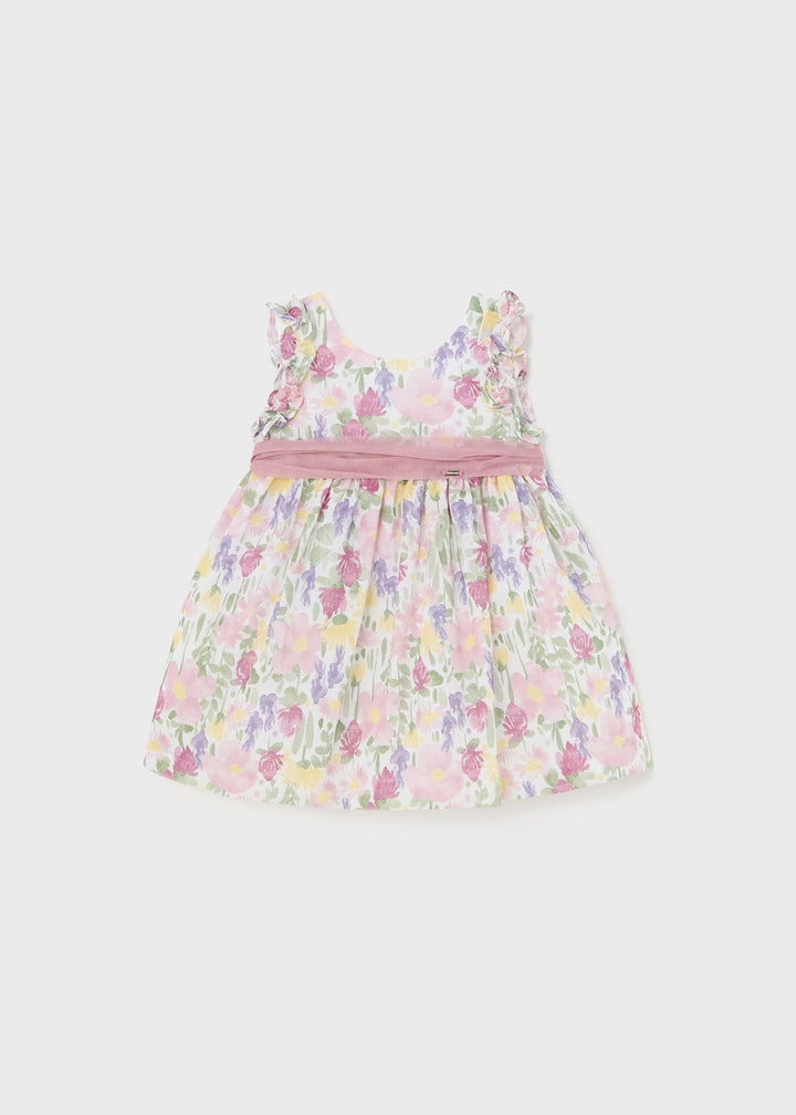 Mayoral Dress in dahlia for baby girls.