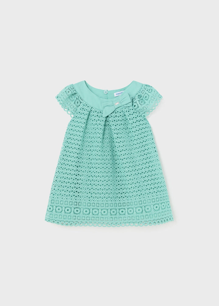 Mayoral Embroidered Dress in agate for girls.