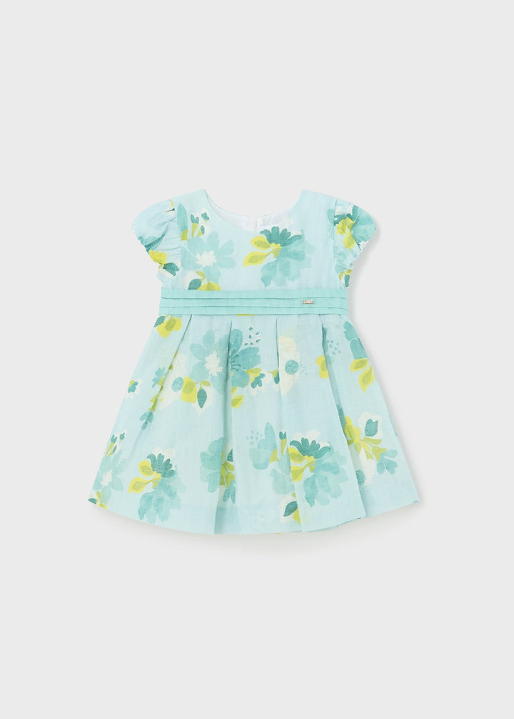 Mayoral Dress in anise for baby girls.