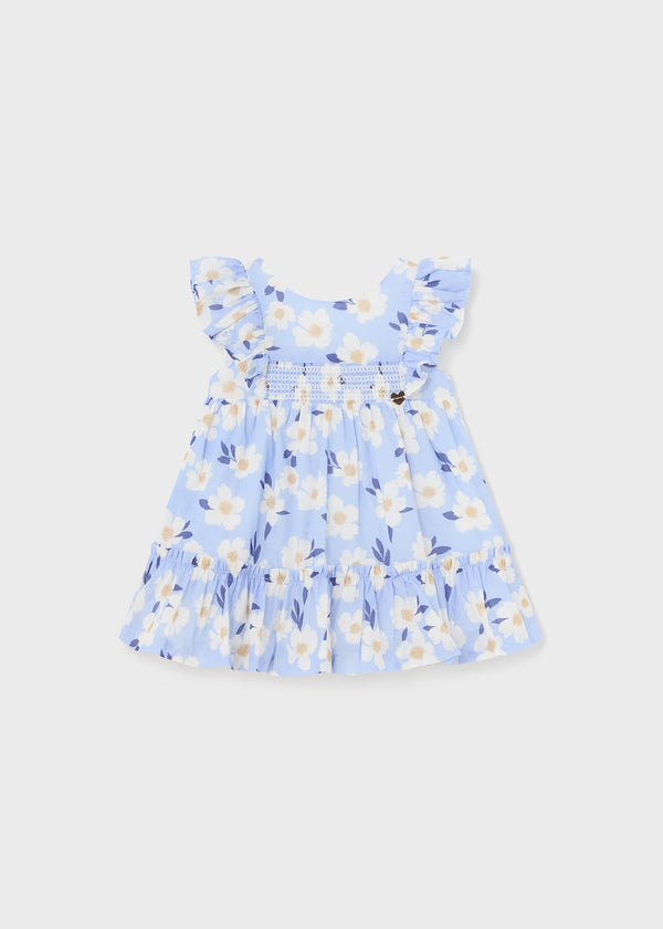 Mayoral Printed Dress in indigo for girls.