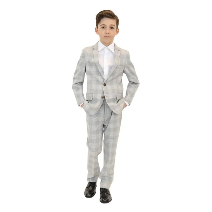 2 pieces London check gray suit - Be Chic