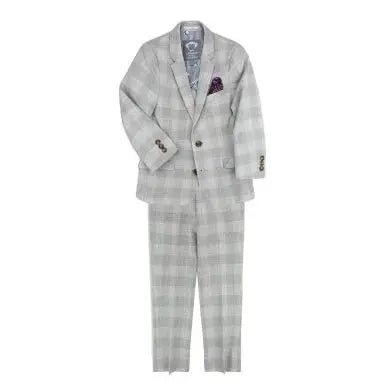 2 pieces London check gray suit - Be Chic