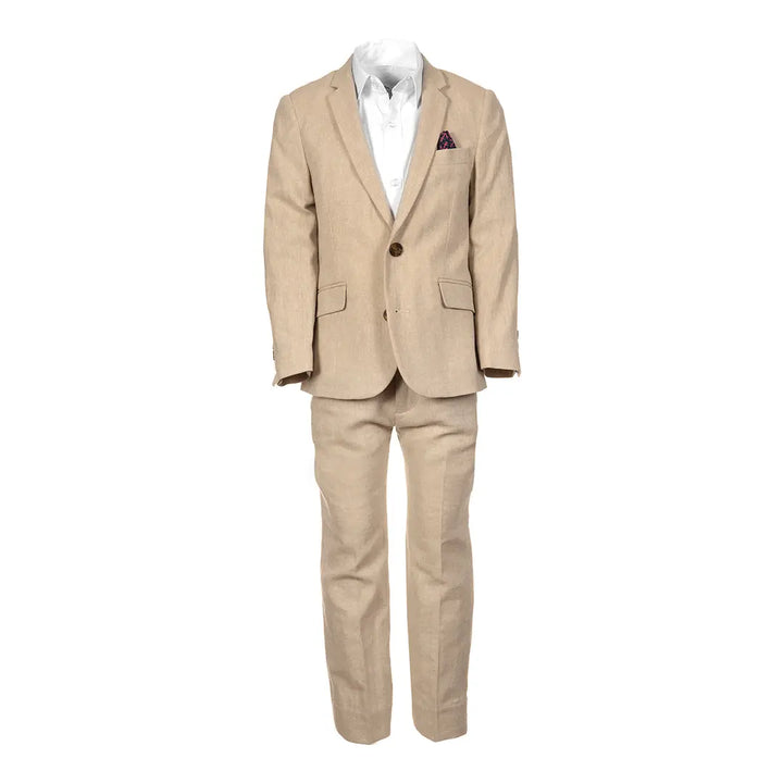 2 pieces suit set for Boys - Khaki Herringbone Appaman