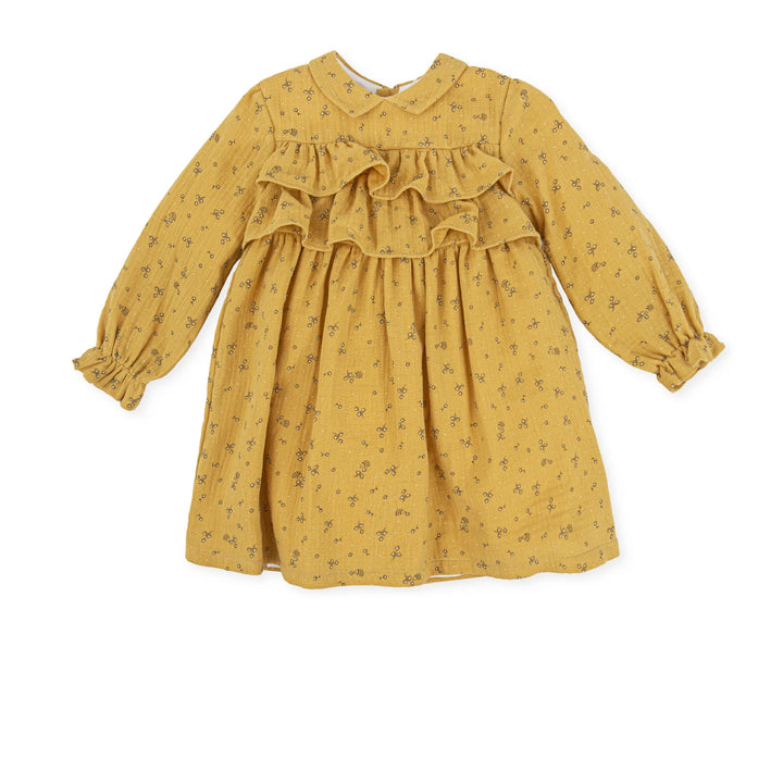 Girl E.Ldta. Pop Dress-Mustard Tutto Piccolo