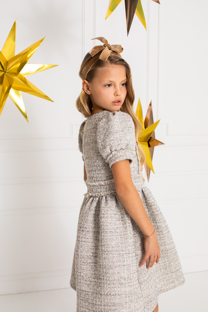 Patachou Girls Gold Dress - Grey Patachou