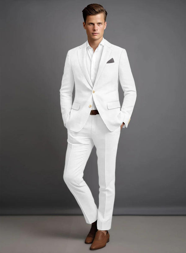 Mens All White 6 Piece Suit - Perfect for Prom and other Formal Events.