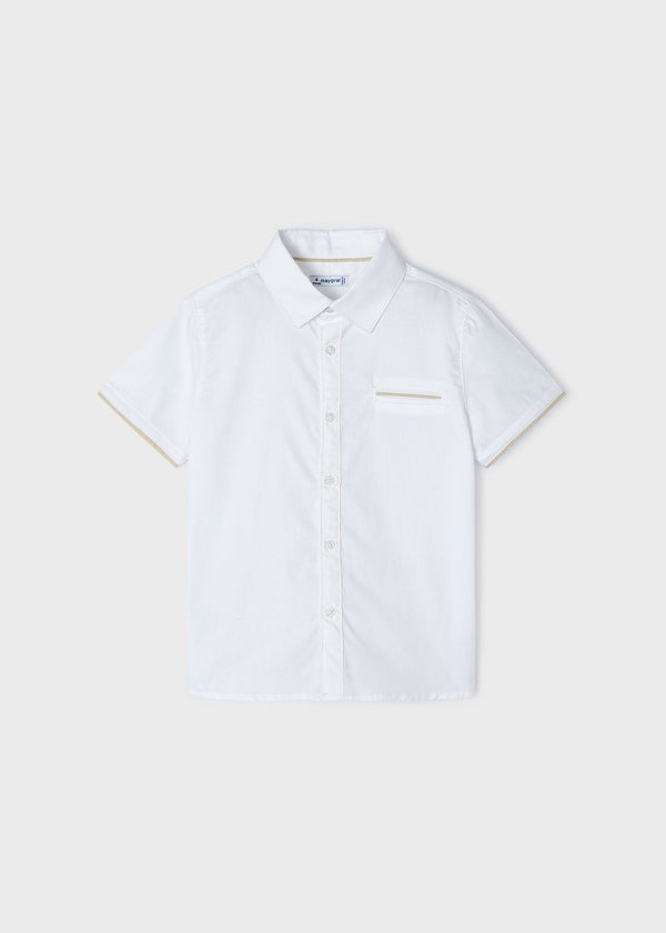 3112 - S/s button down shirt for boy - White - Be Chic