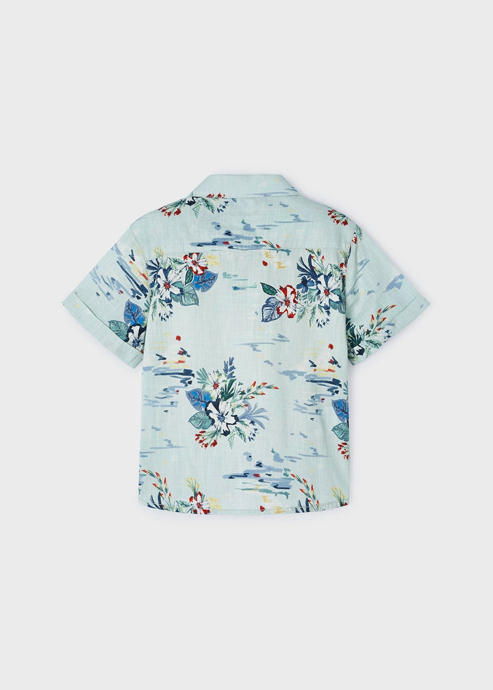 3114 - S/s buttondown shirt for boy - Botanic - Be Chic