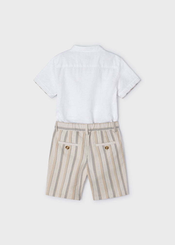 Linen suiting bermuda set for boy- Mayoral kids clothing - Summer collection