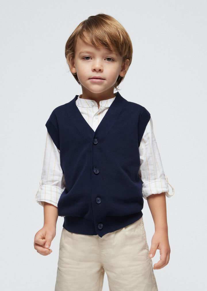 3358 - Knitting vest for boy - Navy - Be Chic
