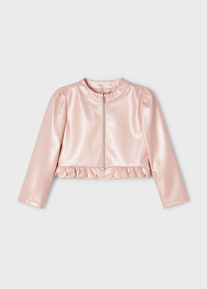 Rose Mayoral Jacket for Baby Girls - Elegant Outerwear at Kids Chic.