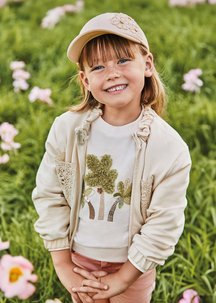 3476 - Hoodie for girl - Almond - Be Chic
