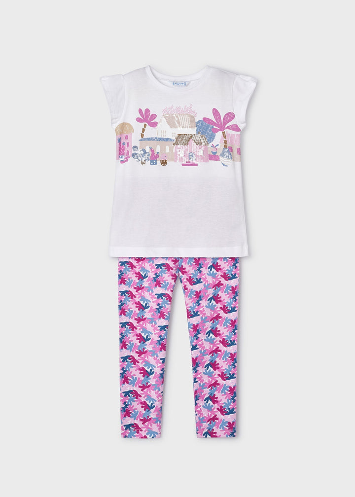 3797 - Leggings set for girl - Mauve - Kids Chic