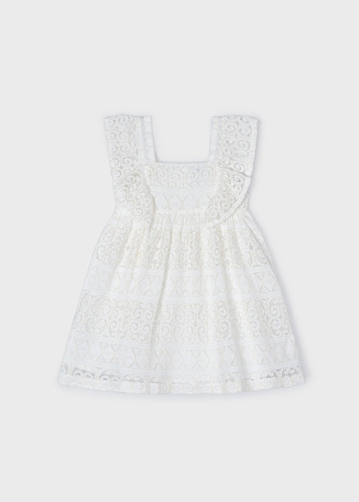 Natural Lace Dress by Mayoral for Baby Girls - Graceful and Gorgeous for Special Events at Kids Chic.