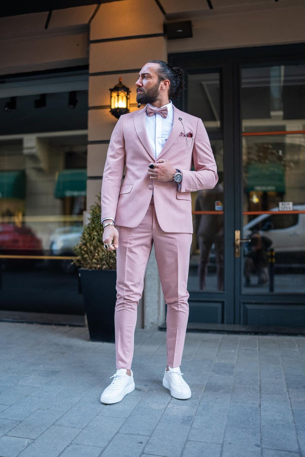 Light Pink Mens 6 Piece Tuxedo - Perfect for Prom and other Formal Events. Prince Kyle