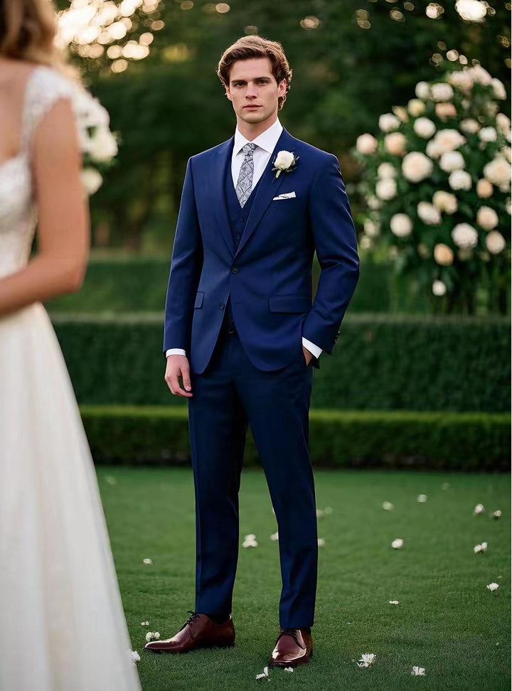 Mens Navy Blue 6 Piece Suit - Perfect for Prom and other Formal Events. Prince Kyle