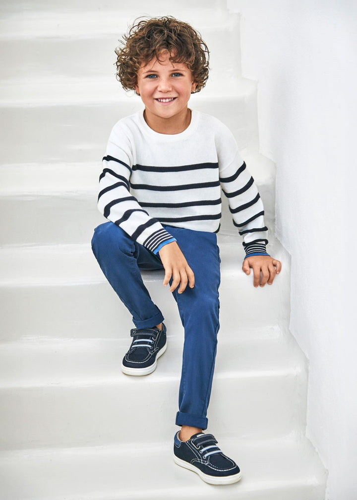 512 - Twill basic trousers for boys suit - Cyan - Be Chic