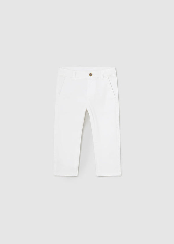 522 - Mayoral Twill basic trousers Baby boy- White