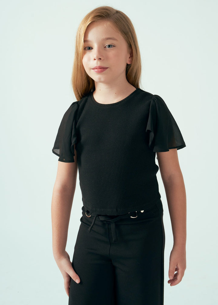 6004 - S/s t-shirt for teen girl - Black - Be Chic