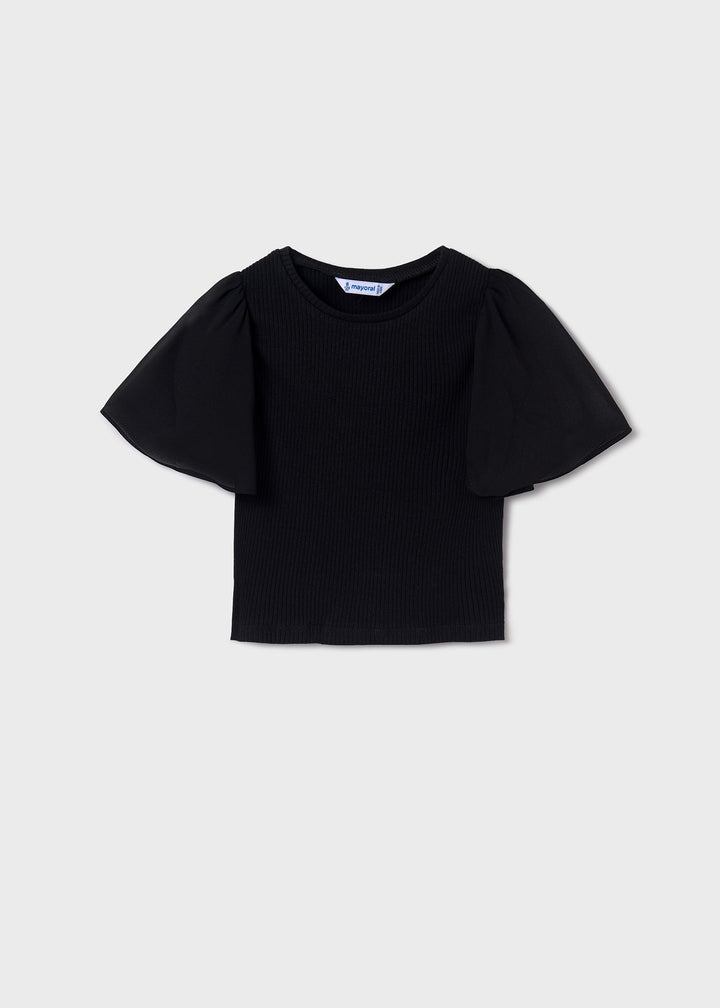 6004 - S/s t-shirt for teen girl - Black - Be Chic