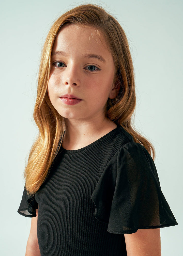 6004 - S/s t-shirt for teen girl - Black - Be Chic