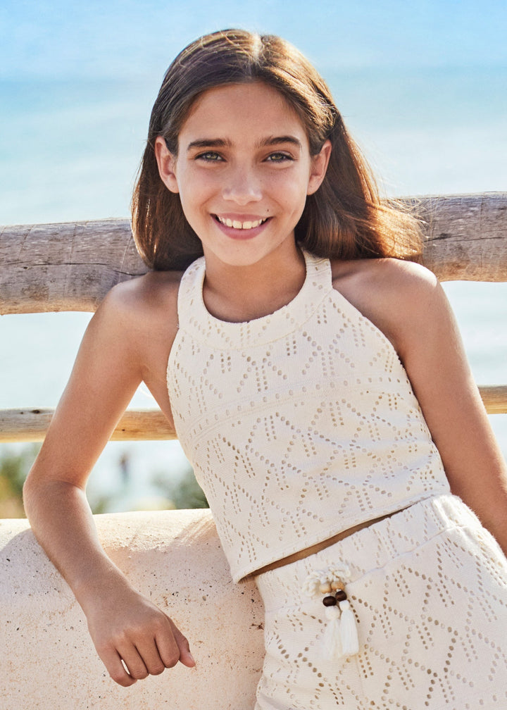 Openwork top for teen girl- Mayoral kids clothing - Summer collection