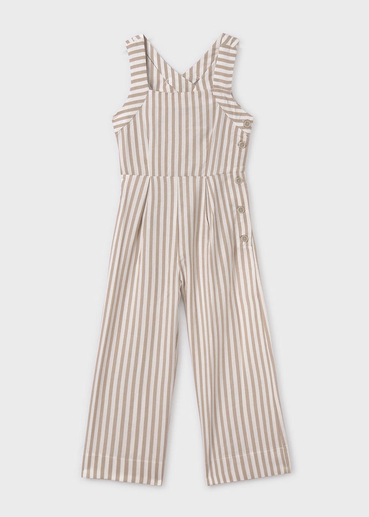 6855 - Stripes jumpsuit for teen girl - Beige - Be Chic