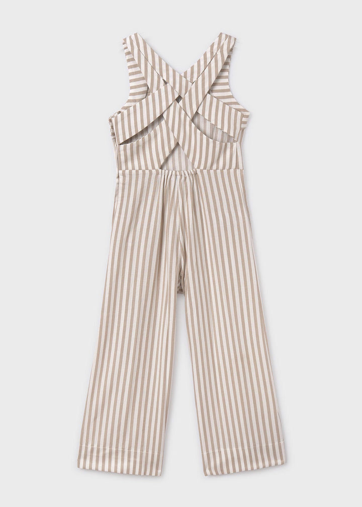 6855 - Stripes jumpsuit for teen girl - Beige - Be Chic