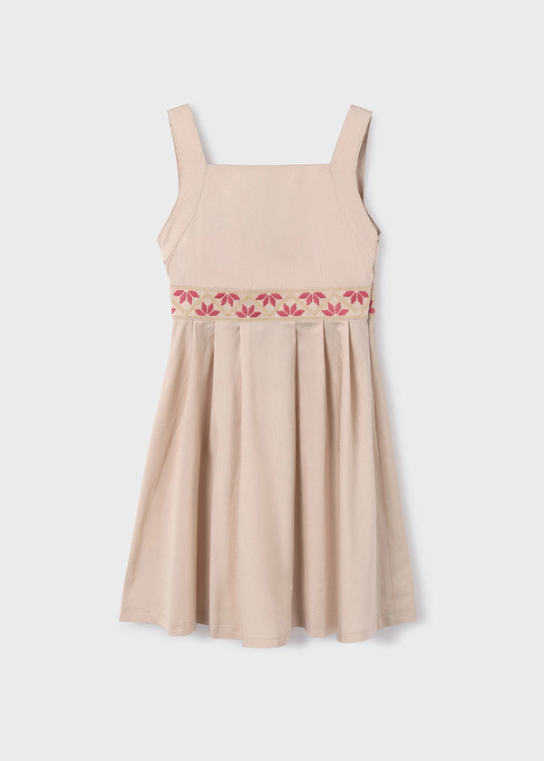 6956 - Embroidered dress for teen girl - Sepia - Be Chic