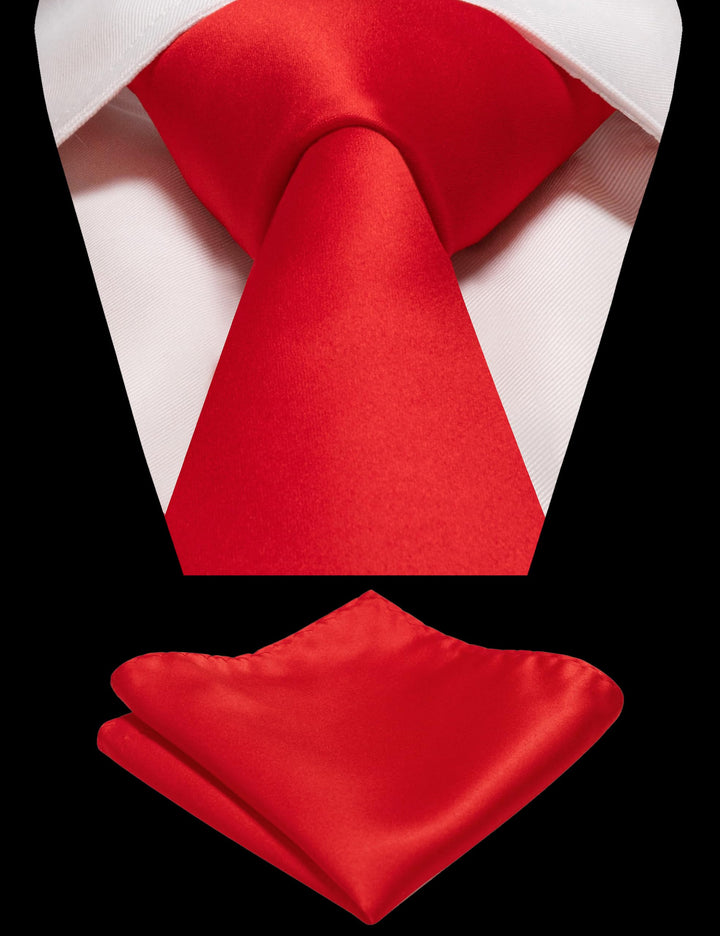 Red Tie and Pocket Square Set for Men Prince Kyle