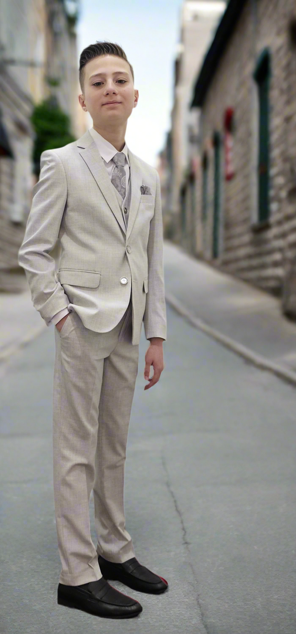 Bechic Halifax Kids’  Light Grey Suit – Premium Italian Handmade Quality, Best Selling in Canada Be Chic