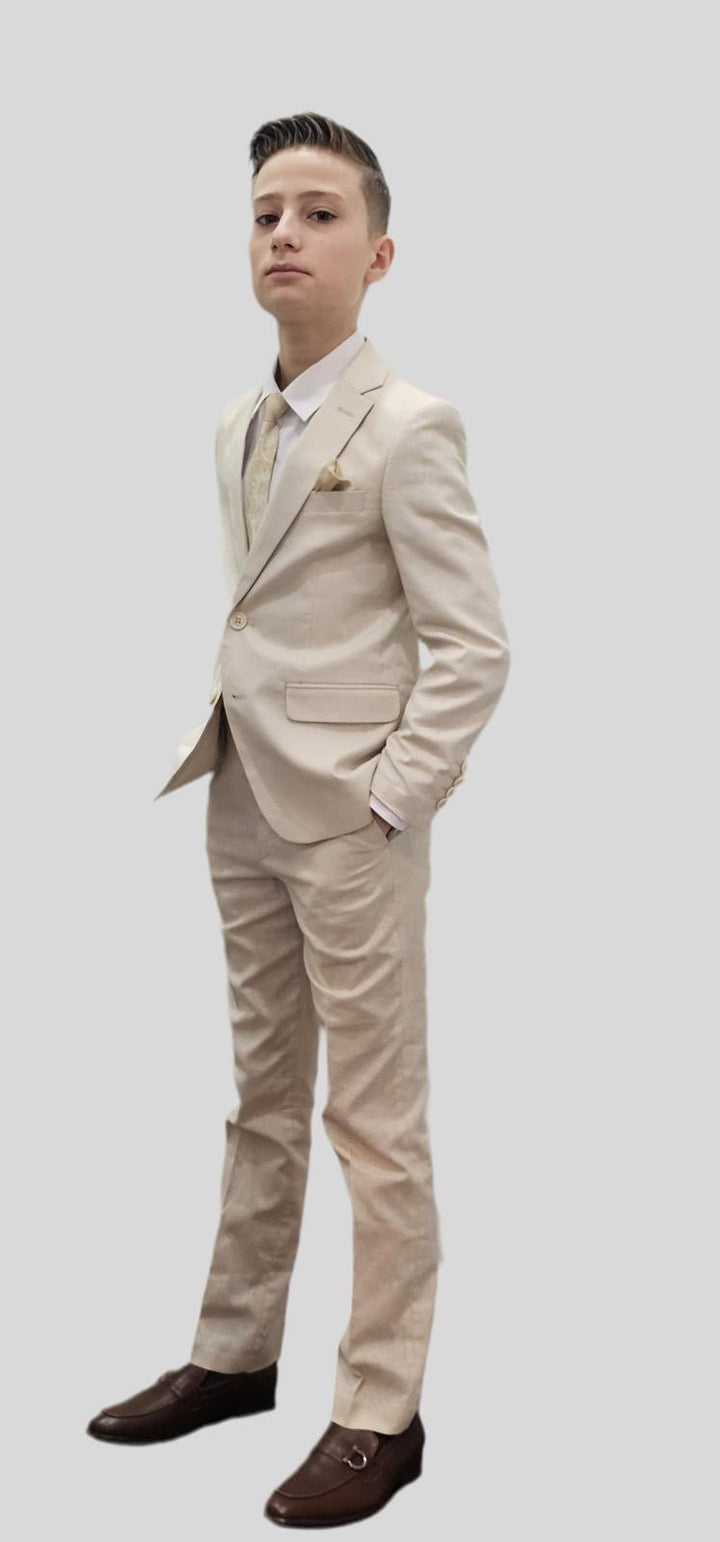 Bechic Halifax Kids’ Linen Beige Suit – Premium Italian Handmade Quality, Best Selling in Canada Be Chic