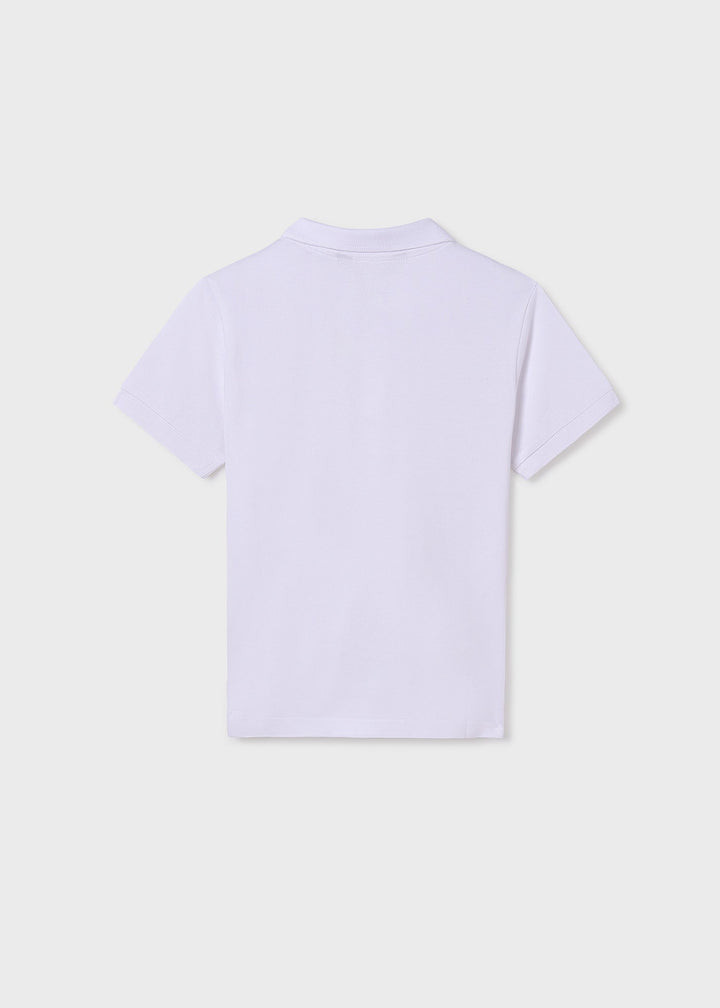 890 - Basic s/s polo for teen boy - White - Be Chic