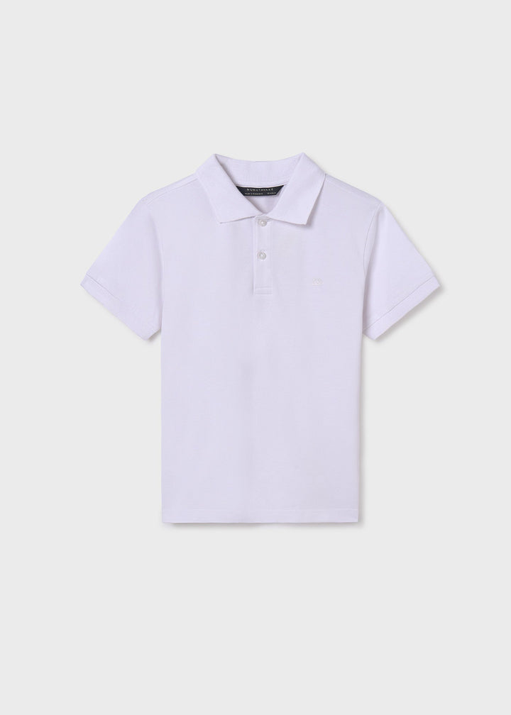 890 - Basic s/s polo for teen boy - White - Be Chic